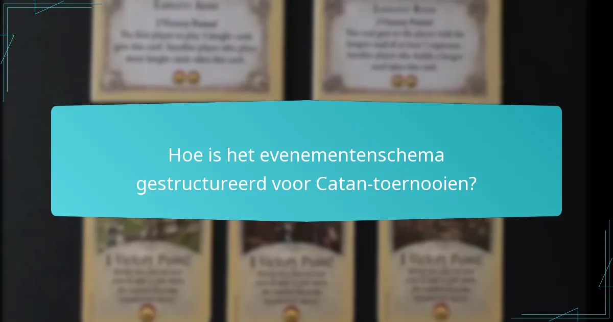Wanneer zijn de geplande pauzes tijdens Catan-toernooien?