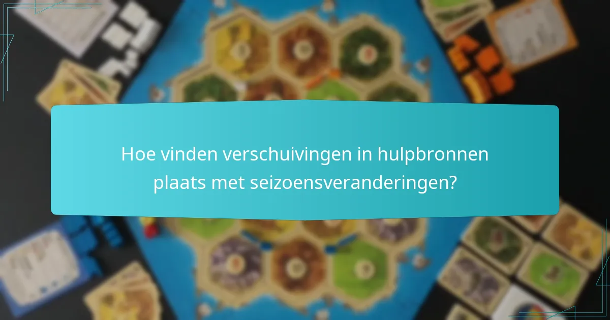 Hoe vinden verschuivingen in hulpbronnen plaats met seizoensveranderingen?