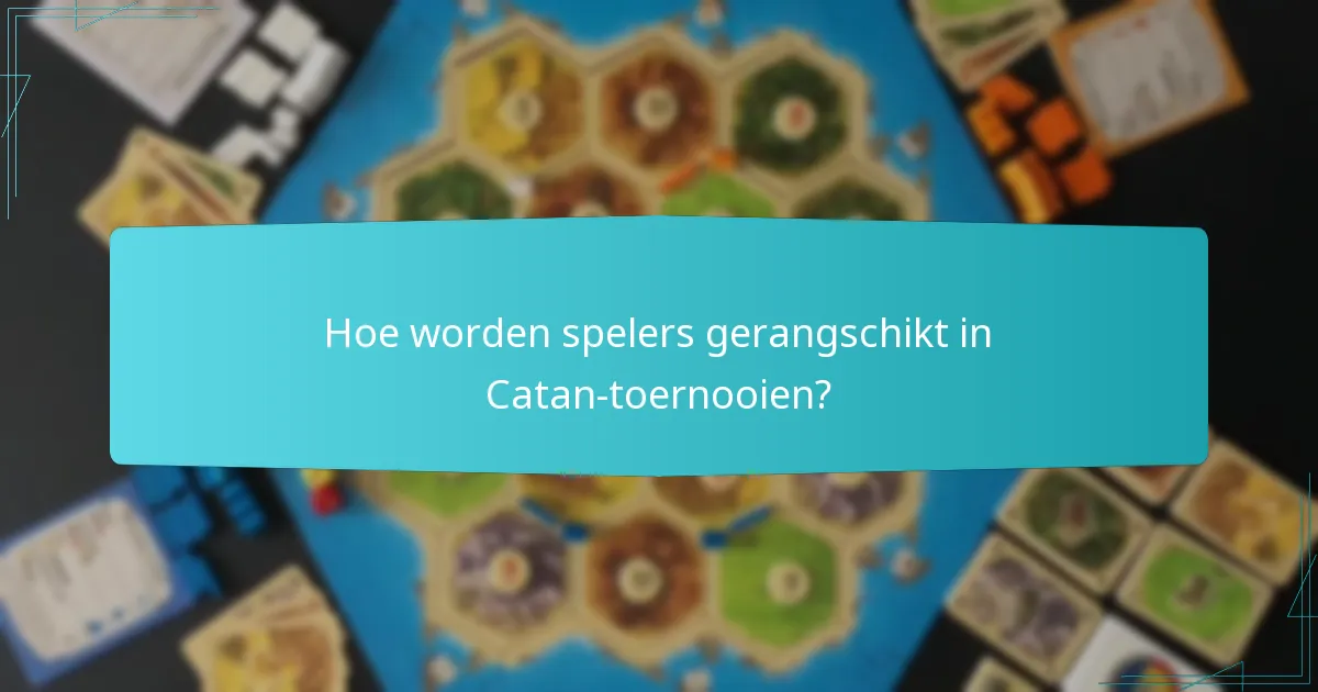 Hoe worden spelers gerangschikt in Catan-toernooien?