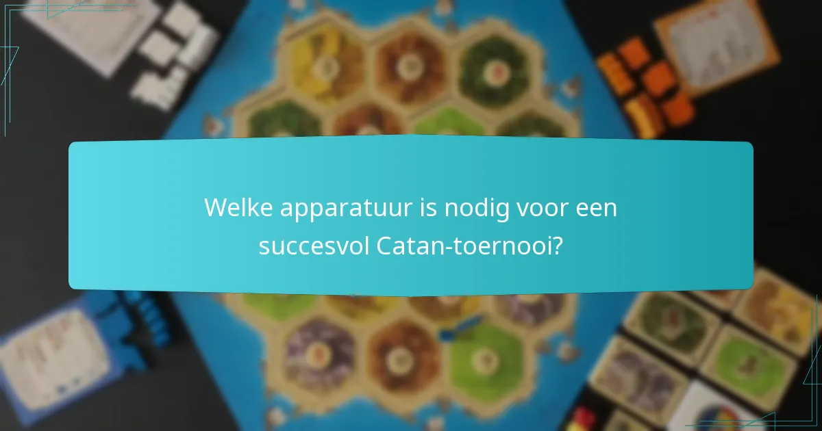 Welke apparatuur is nodig voor een succesvol Catan-toernooi?