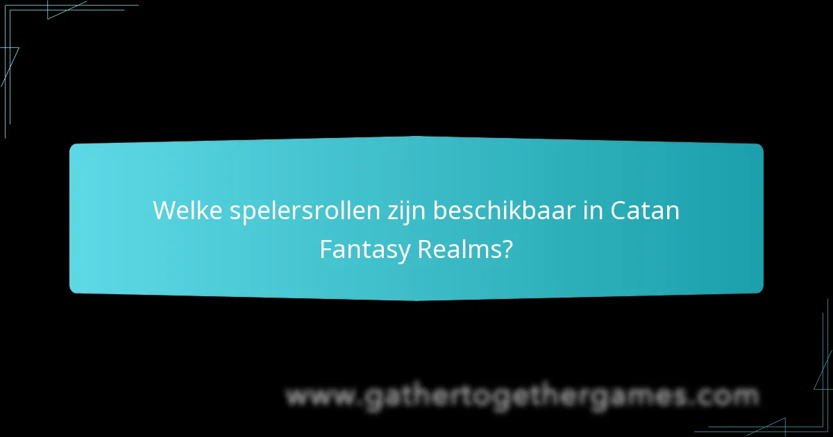 Welke spelersrollen zijn beschikbaar in Catan Fantasy Realms?